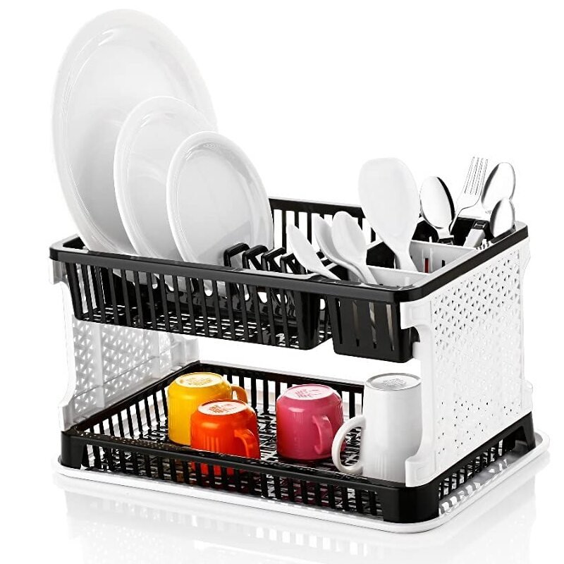 Plastic Kitchen Organizer Rack with Water Storing Tray (Assorted),(51 x 33 x 27 )cm